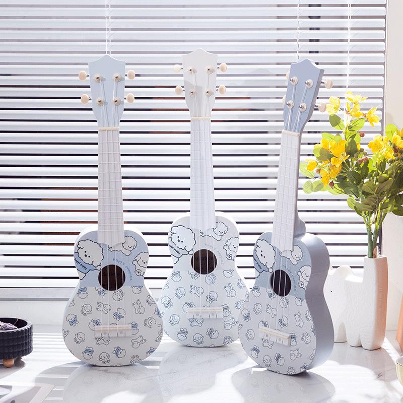 Charming Line Art Ukulele - Entry-Level Instrument for All Ages