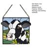 Handcrafted Black White Cow Suncatcher Stained Glass Style Window Hanging Panel 2D Acrylic Cow Ornament for Farmhouse Window Wall Decor Gift for