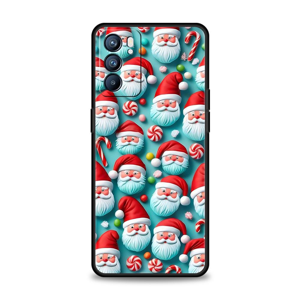 New Year Christmas Phone Case For Oppo Reno 13 12 11 10 7 F Find X5 X6 A98 A80 A79 A78 A57 A54 A31 A17 Pro 5G Soft TPU Cover Bag
