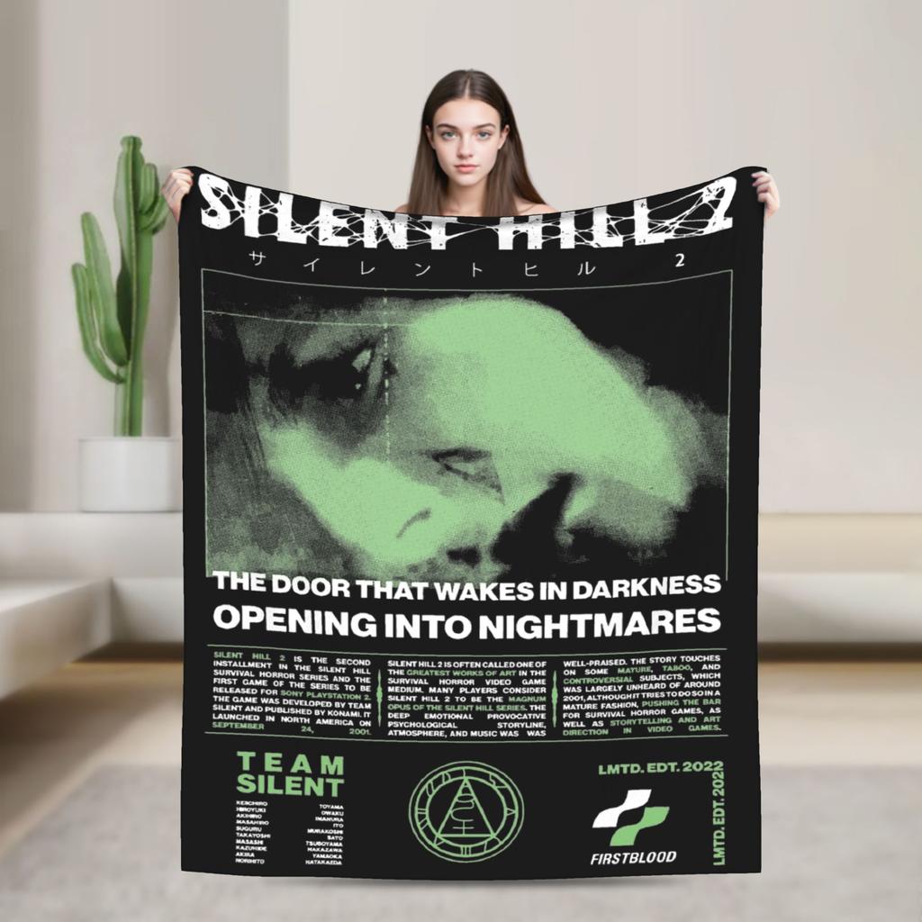 There Was a Hole Here Silent Hill Blankets Fleece Print Breathable Ultra-Soft Throw Blankets for Sofa Bedroom Rug Piece
