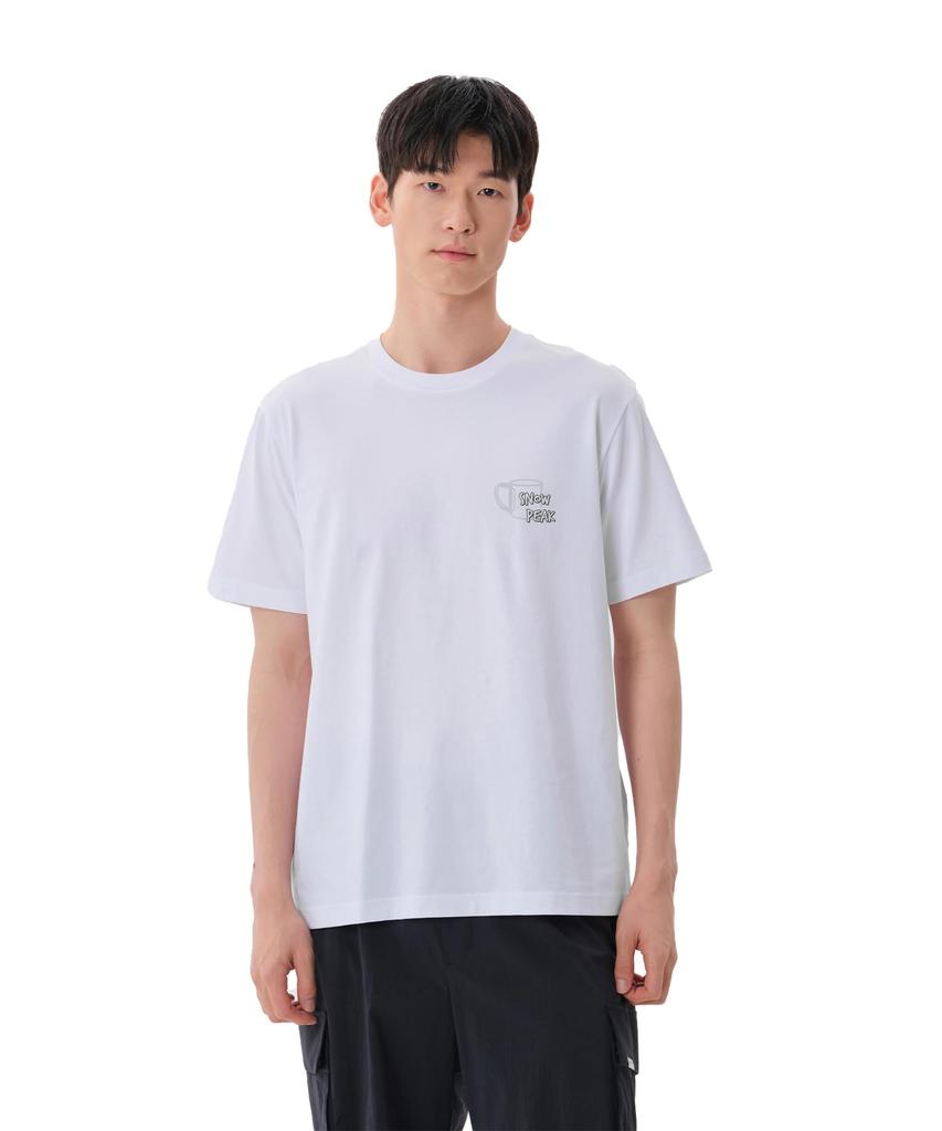 Snow Peak Aerocool G Men's Short Sleeve T-Shirt, Size L, White