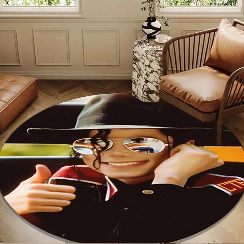Michael Muisc Round Rug for Livingroom,Bedroom, Palyroom, Chair Rug, Area Rug, Circle Carpet, Large Size Fan Christmas Gift