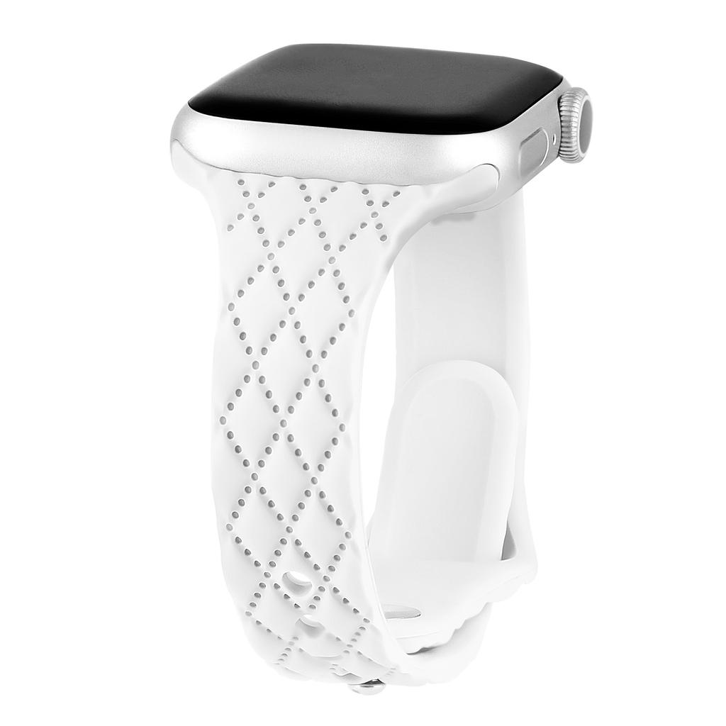 Slim Engraved Silicone Strap for Apple Watch Band 40mm 41mm 45mm 44mm 38mm 49mm Bracelet Iwatch Series 9 8 7 6 5 4 3 SE Ultra 2