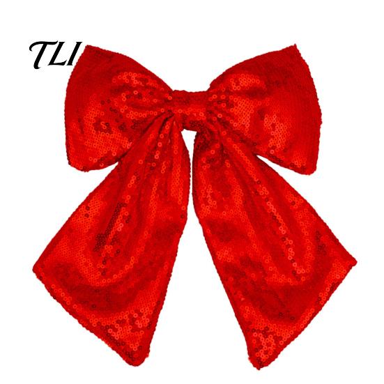 Durable Polyester Bows for Seasonal Decor Christmas Large Bow Pendant with Sequin, Multi-Layered Glitter Decorative Hanging Holiday Parties Ornament,
