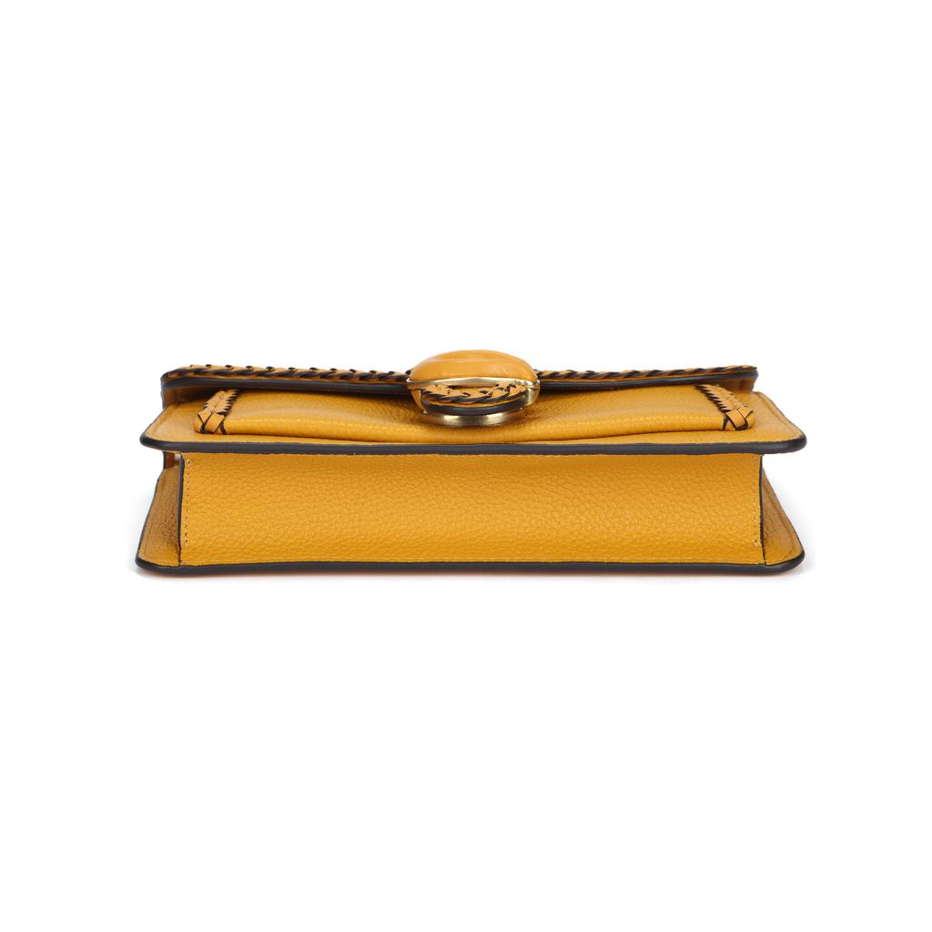 Coach Tabby 20 Solid Color Letter Logo Woven Edge Snap Flap Leather And Calfskin Messenger Bag Shoulder Clutch Small Women Bags Orange CJ863-B4UA
