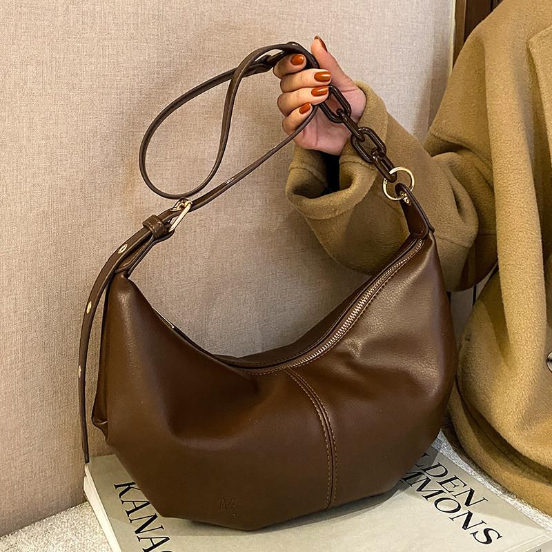 IELGY Ladies Dumpling Bag Soft Leather All-Match Messenger Bag Niche Design One Shoulder