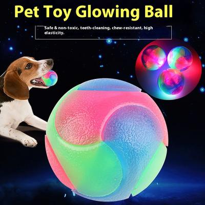 Köpek Oyuncağı Parlayan Top Yanıp Sönen Elastik Top Işıklı İnteraktif Evcil Hayvan Yavru Kedi İçin Uygun Amazon Elastik Isırmaya Dayanıklı