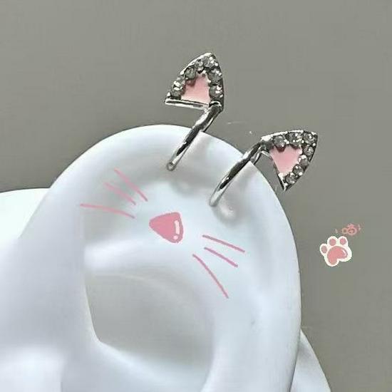 Exclusivo Ear Cuff de Camada Dupla Brilhante com Diamantes de Alto Padrão: Design Versátil e Indolor