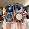 Electroplated Magnetic Leather Phone Case for Samsung Z Flip 6 5 4 3 Flip6 Flip5 Flip4 Flip3 Butterfly Bracket Protective Cover