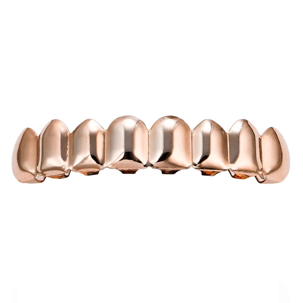 

European Hot Selling Hip Hop Gold-Plated 8-Teeth Grillz - Smooth Surface Halloween Cross-Border Accessories.
