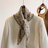 Orange Cashew Flower Cotton and Linen Hair Scarf  Small Square Scarf  Women's Thin Scarf  Linen Headscarf  Versatile Shirt