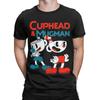 Cuphead & Mugman Retro-Spiele T-Shirts für Herren Vintage Reines Baumwoll-T-Shirt Rundhalsausschnitt Kurzarm T-Shirt Bedruckte Kleidung