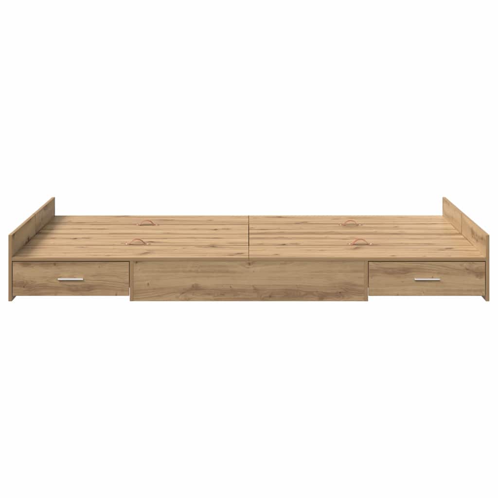 Storage Bed Frame Artisan Oak 120 x 190 cm