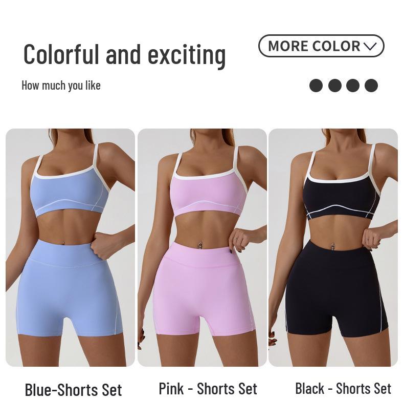 Women's Slim Fit Color Block Yoga Suit - Naked Feeling Outdoor Sportswear Set