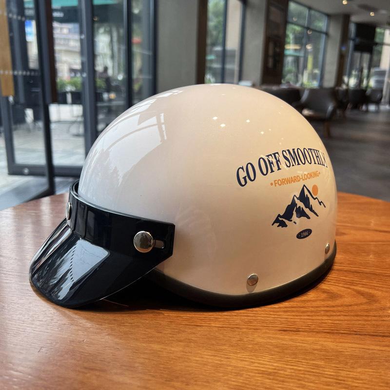 Trendy Brand Retro Harley Electric Car Motorcycle Helmet Personalized Windshield Summer Hard Hat Men and Women Sun Protection