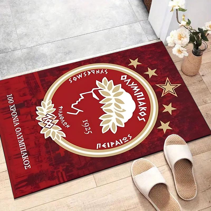 Olympiacos F.C Polyester Carpet, Soft Indoor Mat for Office Chair, Living Room, Computer Desk - Decorative Home Office Rug Design