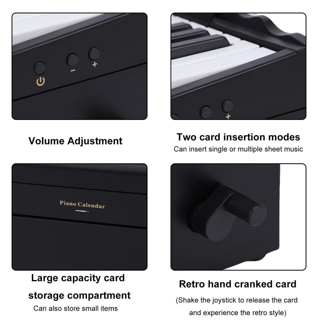 25 Key BT Playable Piano Calendar Electronic Keyboard with 52 World Famous Songs 8 Instrument Modes LED Lights
