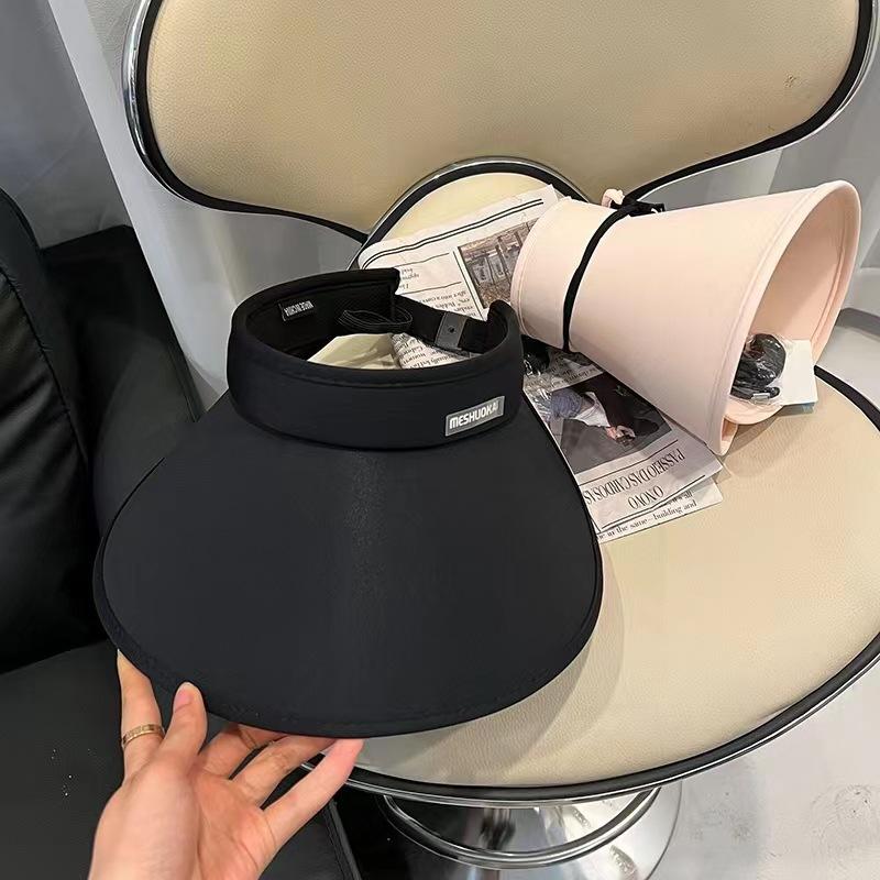 Ice silk sun protection hat summer visor hat foldable empty top hat versatile women's big eaves outdoor summer cool hat sun protection hat
