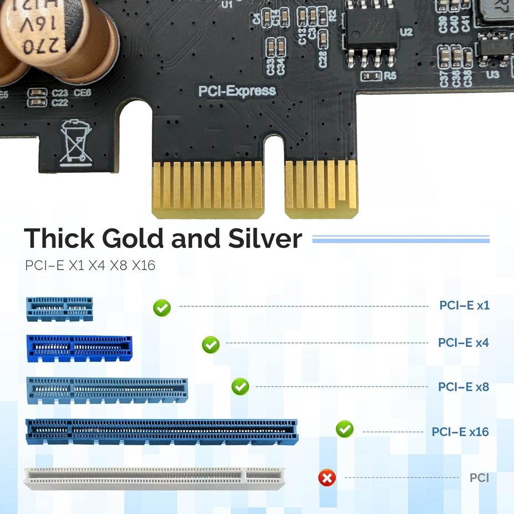 USB 3.2 Gen1 PCI Express Multiplier PCI E to 7 ports USB 3 Hub Expansion Adapter Card PCI-E 1X Controller for Desktop