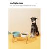 Big Dogs Bowl Double Ceramic Elevated Pet Food Water Bowl Small Medium Large Dog Feeding Supplies with Wooden Stand
