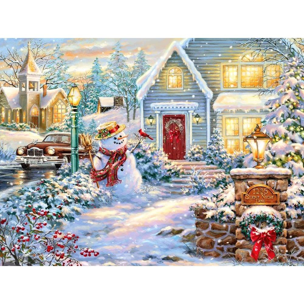 Pittura diamante arte trapano completo pupazzo di neve albero di Natale pittura diamante fatto a mano giorno nevoso fai da te diamante mosaico pittura decorazione della casa regalo di Natale