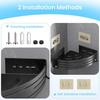 Bathroom Corner Shelf | Self Adhesive Stainless Steel Corner Shelf for Bathroom | Bathroom Organiser Without Drill with 2 Hooks