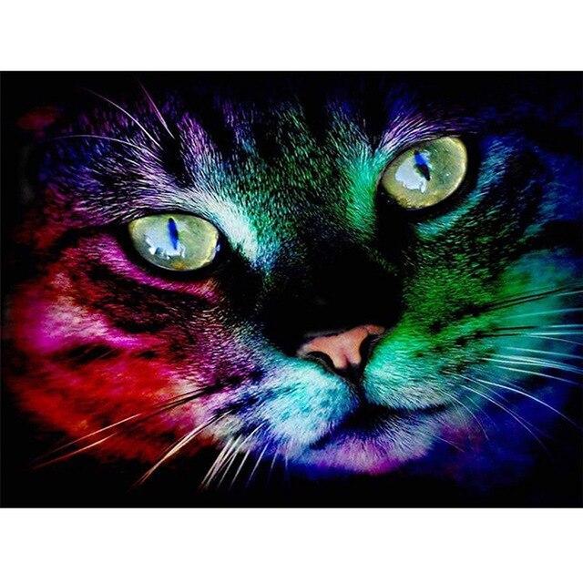DIY 5D Diamond Painting Autumn Scenery Full Round Square Drill Resin Animal Diamont Embroidery Cat Cross Stitch Home Decor Gift