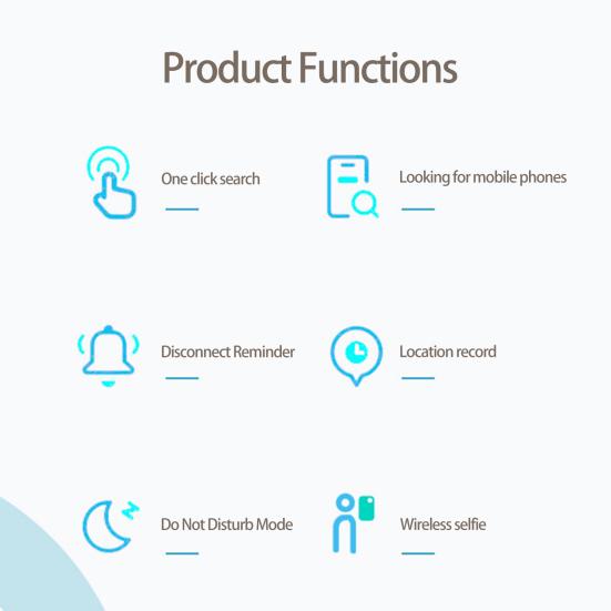 Two Way Separation Alarm APP Control Selfie Function Smart Tracker with Metal Ring Loud Sound Bluetooth-compatible 5.0 Key Finder