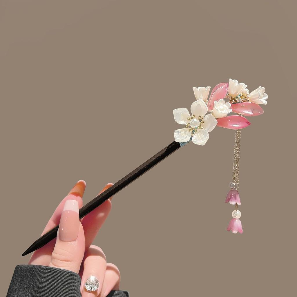 2026 Retro Tassel Wood Hairpin for Hanfu & Qipao