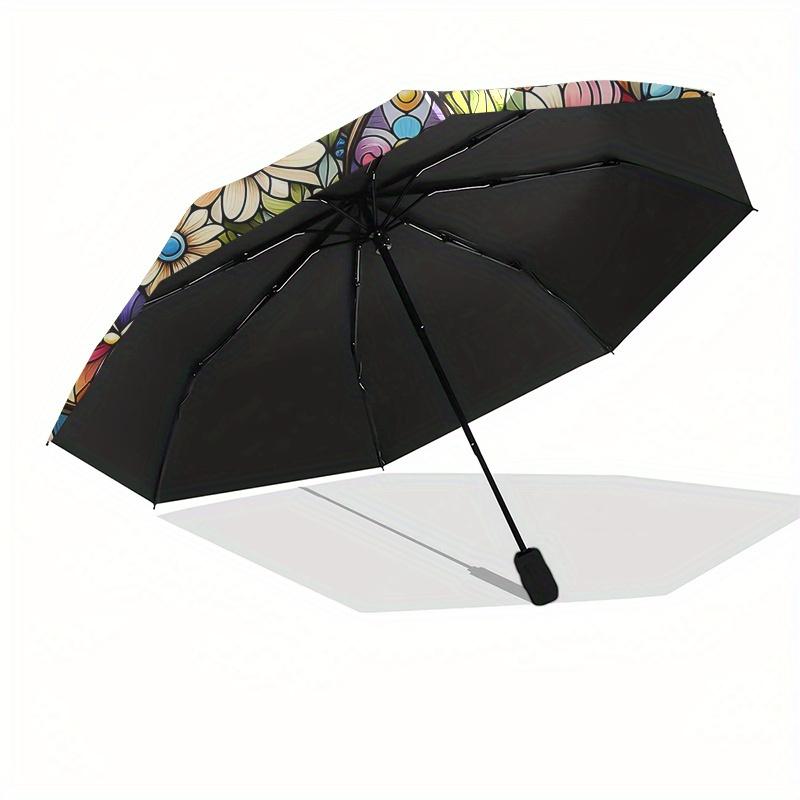 Stained Glass Floral Butterfly Panel - Vibrant Artwork for Home Decor Umbrella, Christmas Gift Y111