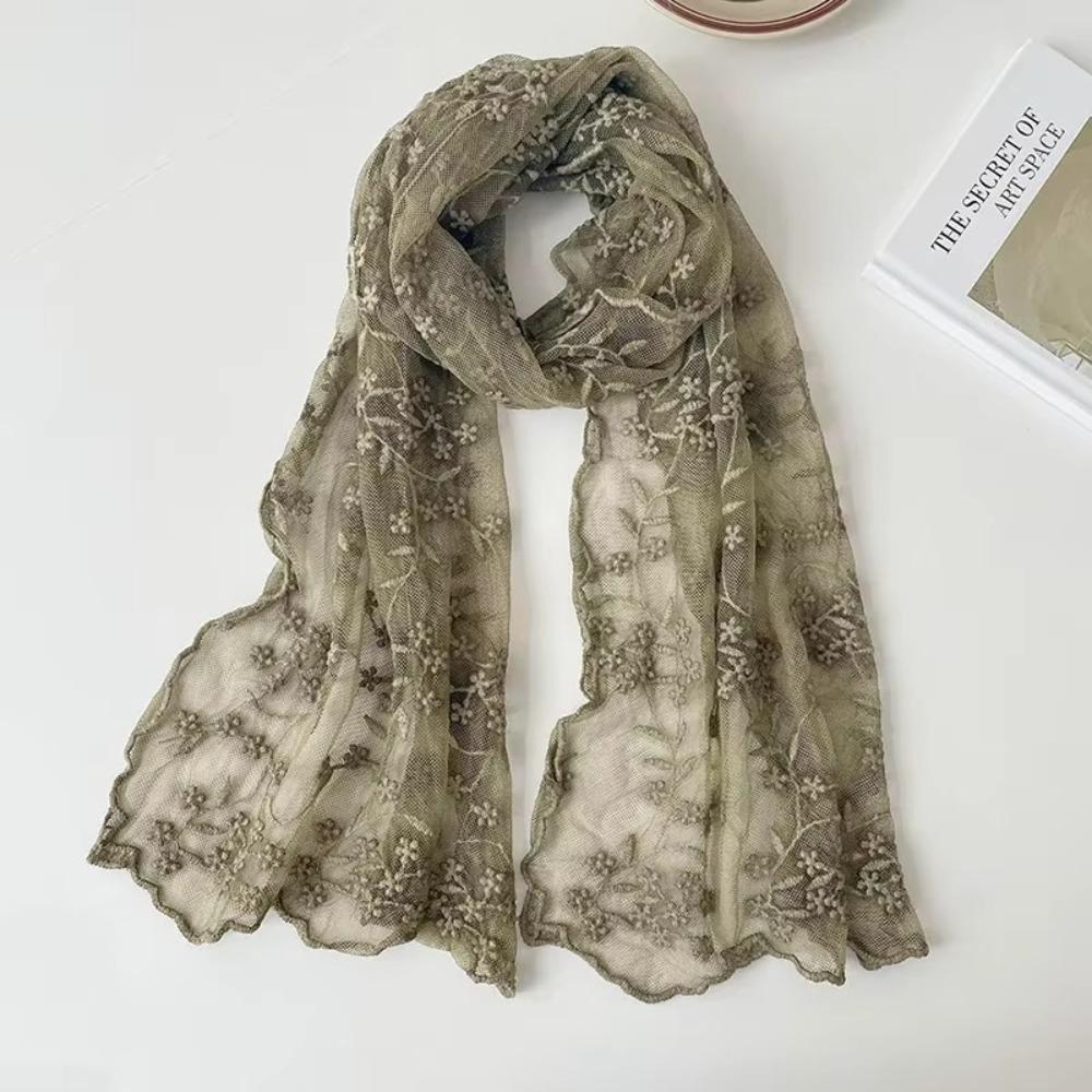 Long Sunscreen Lace Shawl Korean Version of Literary Neck Protection Scarf Women's Lace Scarf
