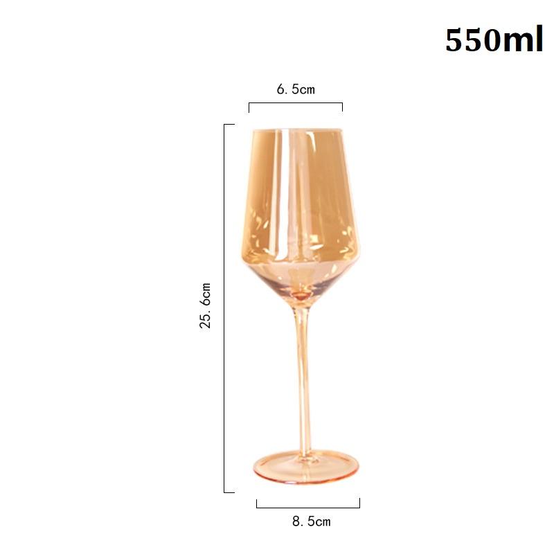 Amber Red Wine Glass Artwork Ultra-Thin Crystal Burgundy Bordeaux Goblet Big Belly Tasting Cup Wedding Party Champagne Flute Cup