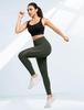 Yvette Yoga Pants with and Cropped Perfect for and Sports Size Dark Green Women's High-Waisted Pockets, Compression, Cover, Moisture-Wicking,