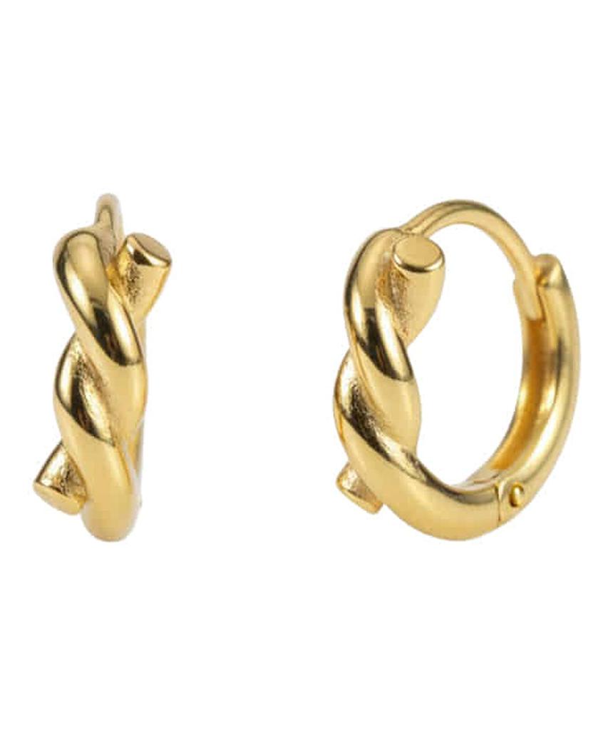 Alleun Silver 925 Twisted Mini One-Touch Ring Earrings