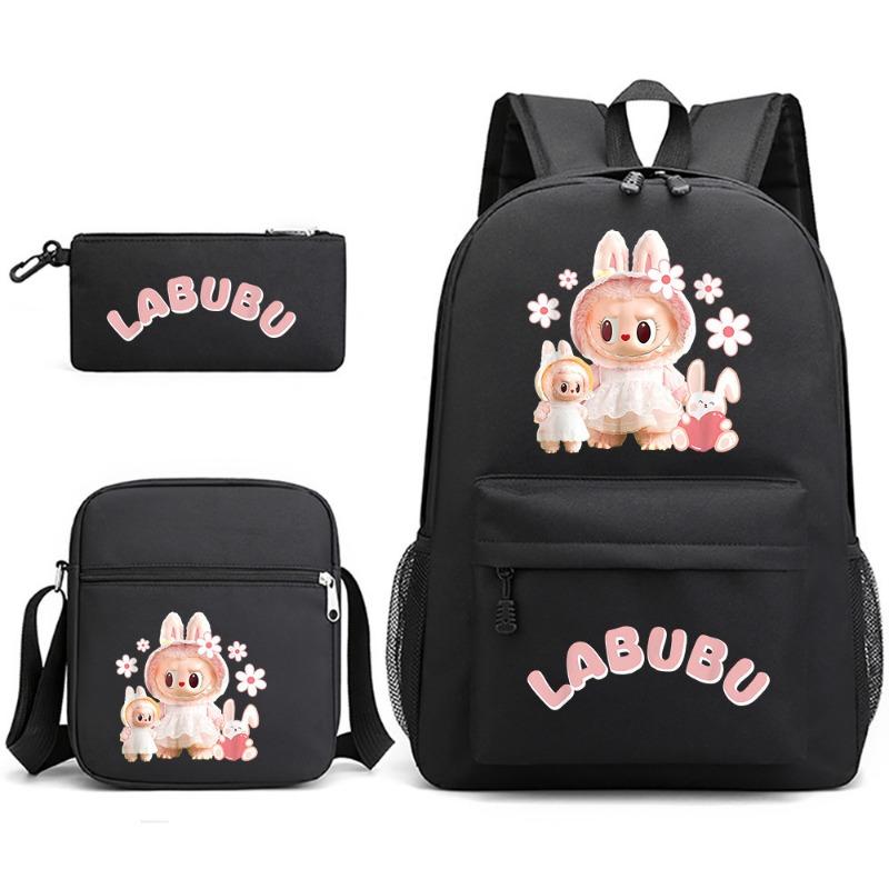 School Bag Peripheral Printing Student Trend Backpack Shoulder Pencil Bag 3-piece Set