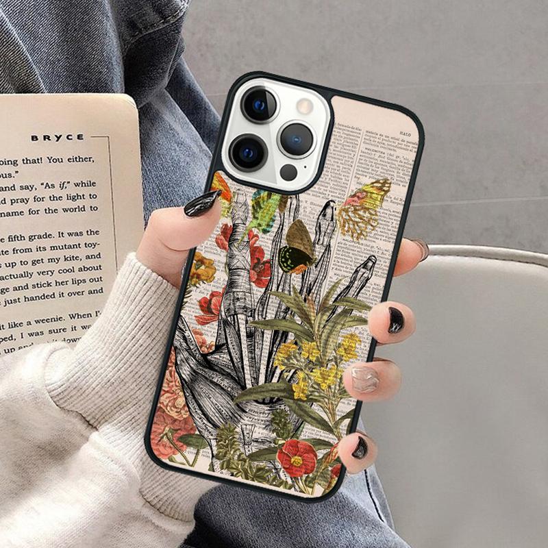 Vintage Anatomy Heart Brain Nurse Phone Case for iPhone 17 Air 16 16e 15 Plus for Apple 13 11 12 14 Pro Max Cover coque