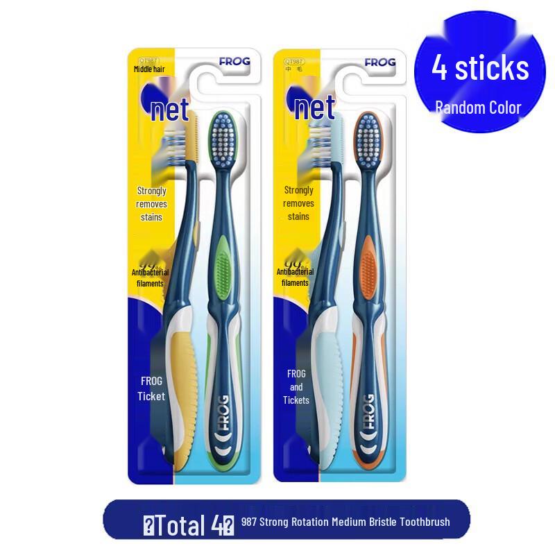Frog Dual-Action Spiral Antibacterial Toothbrush
