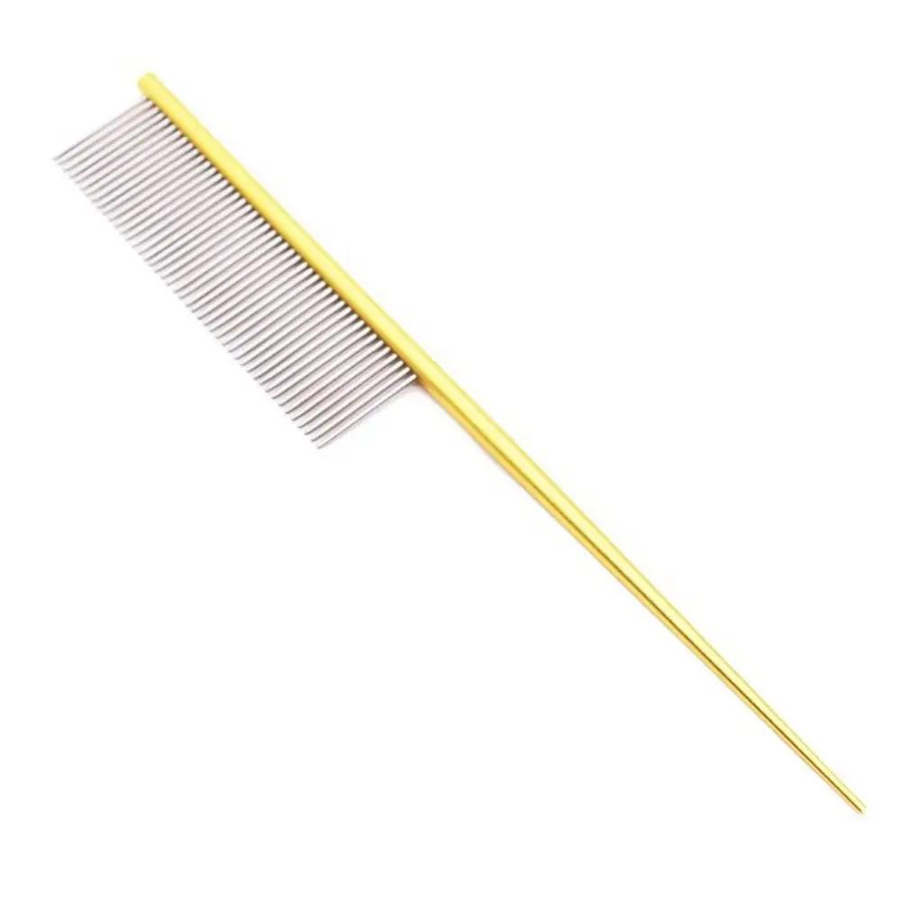 Practical Stainless Steel Pet Flea Comb Non-rust Dense Tooth Dog Grooming Comb Colorful Pet Hair Comb for Dogs Puppy Cats