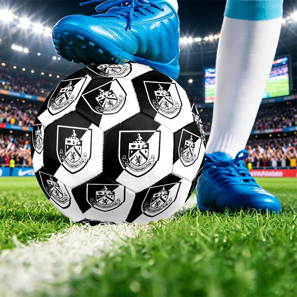 Burnley FootballPrinted Size 5 Soccer Ball, Anti Slip Adult Match Football Souvenir for Football Fans