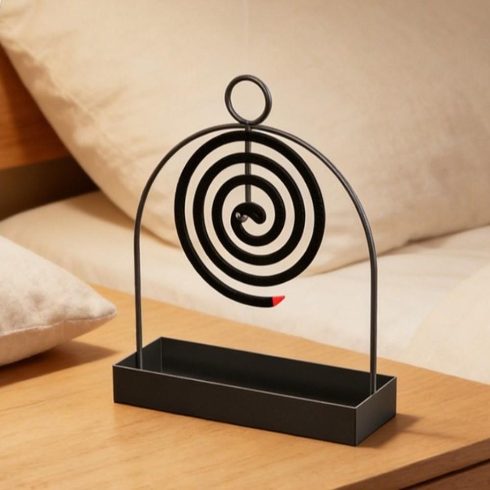 Metal Mosquito Coil Holder Anti-Mosquito Ornaments Mosquito Repellent with Tray Mosquito Incense Rack Home Indoor Bedroom Decor