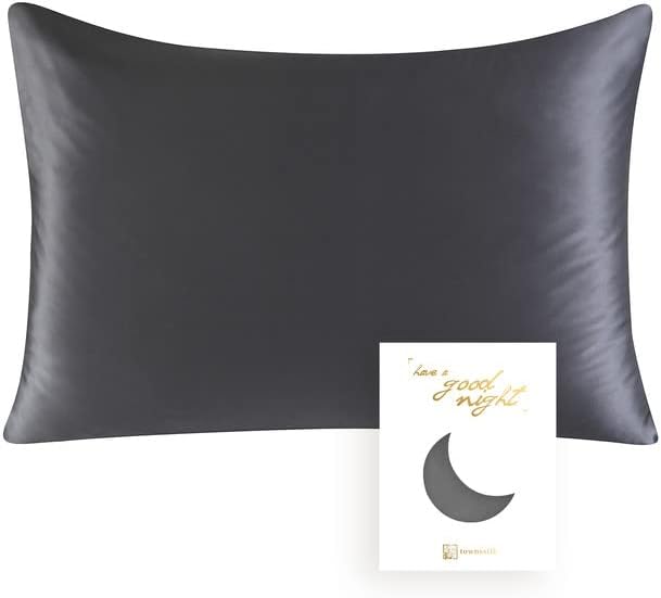 

100% Natural Mulberry Silk Pillowcase With OEKO-TEX 19 Momme Luxry Silk Pillow Case Free Shipping 40x40cm темно серый