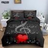 Musical Note Bedding Set 2/3pcs Music Theme Quilt Cover King/Queen Size With Pillowcase Fashionable Psychedelic Soft Duvet Cover