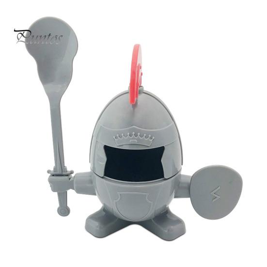 

Подставка для вареных яиц, дизайн рыцаря, легко моется, многоразовый жесткий пластиковый держатель для яиц с ложкой, детские игрушки C