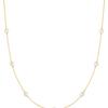 ANIA HAIE Gold Shell Pearl Station Chain 925 Silver Necklace N065-03G