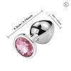 S/M/L Metal Anal Plug Butt Plug Sex Toy Butt Toy for Women Men Couples Gay Adult Game Masturbator Anal Diamond Sex Shop