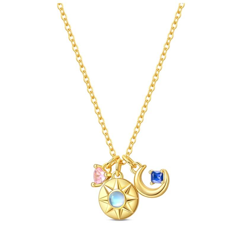 925 Silver Diamond Pendant Necklace Shiny Key Gem Heart Shaped Pearl Cross Lucky Chain for Women Fine Jewelry Gifts