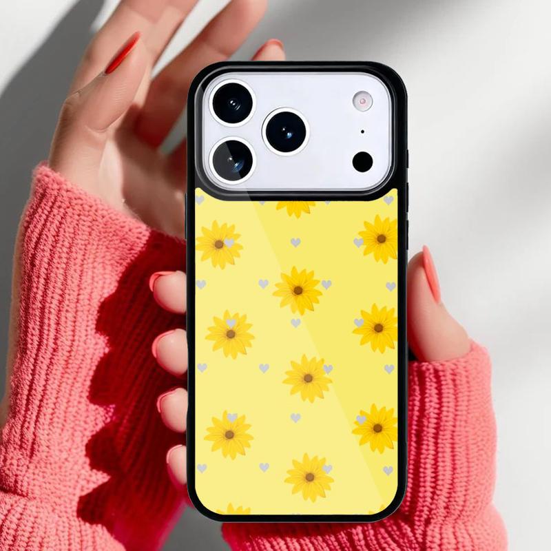 Beauty Yellow Sunflower Phone Case for iPhone 17 16 15 14 13 Pro Max Back Cover for 12 11 Pro Coque