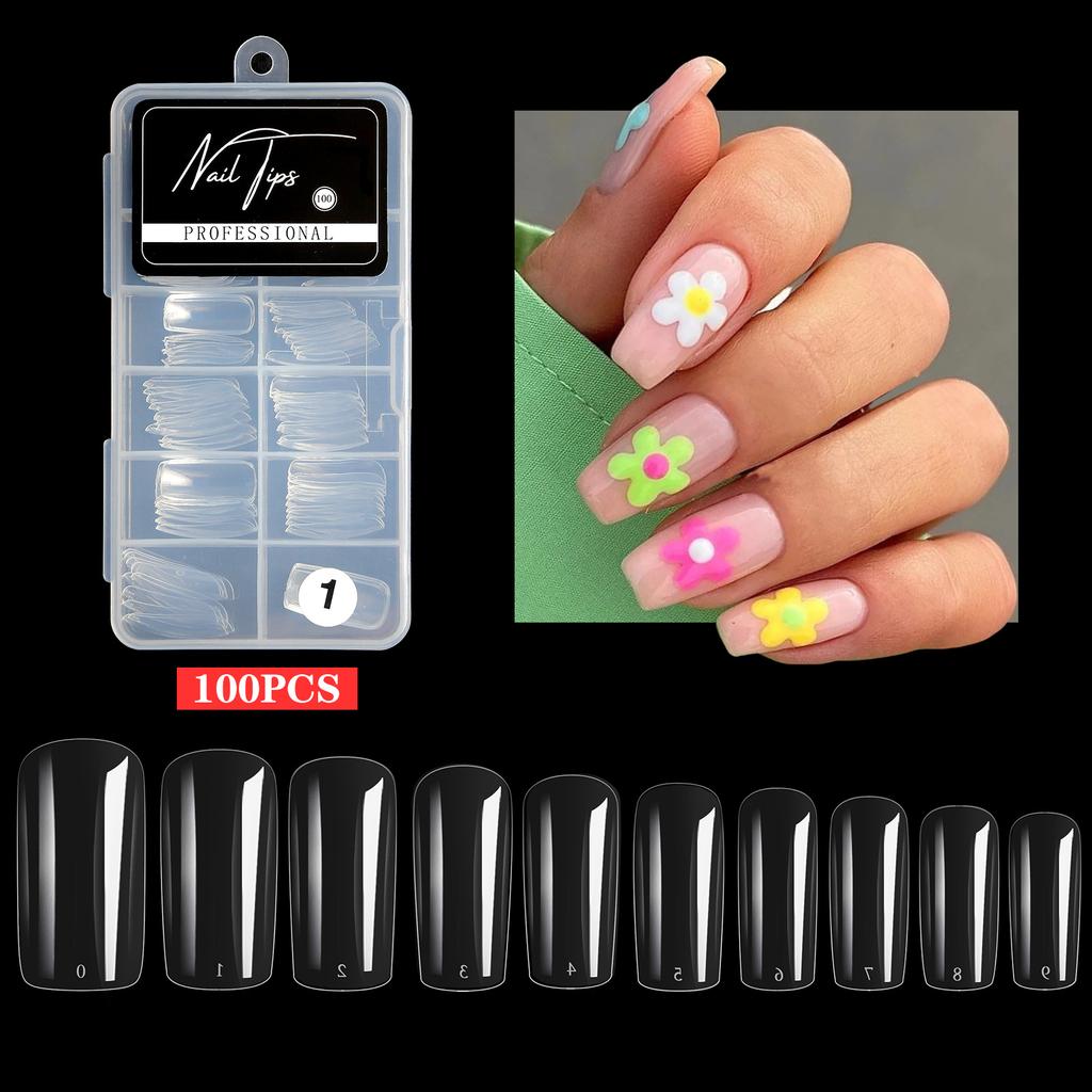Nail Art Patch Patch Ultradünnes und nahtloses Fertigprodukt Abnehmbarer transparenter Vollaufkleber Erweiterte Box mit künstlichen Nägeln