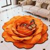3D Flower Floor Mat Large Flower Shape Living Room Rug Realistic Floral Butterfly Floor Rug with Anti-Slip Bottom for Home Bedroom Dining Room
