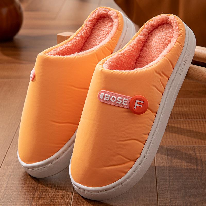 Thickened couple plush slippers autumn and winter cute cotton shoes couple home warm lightweight comfortable shoes